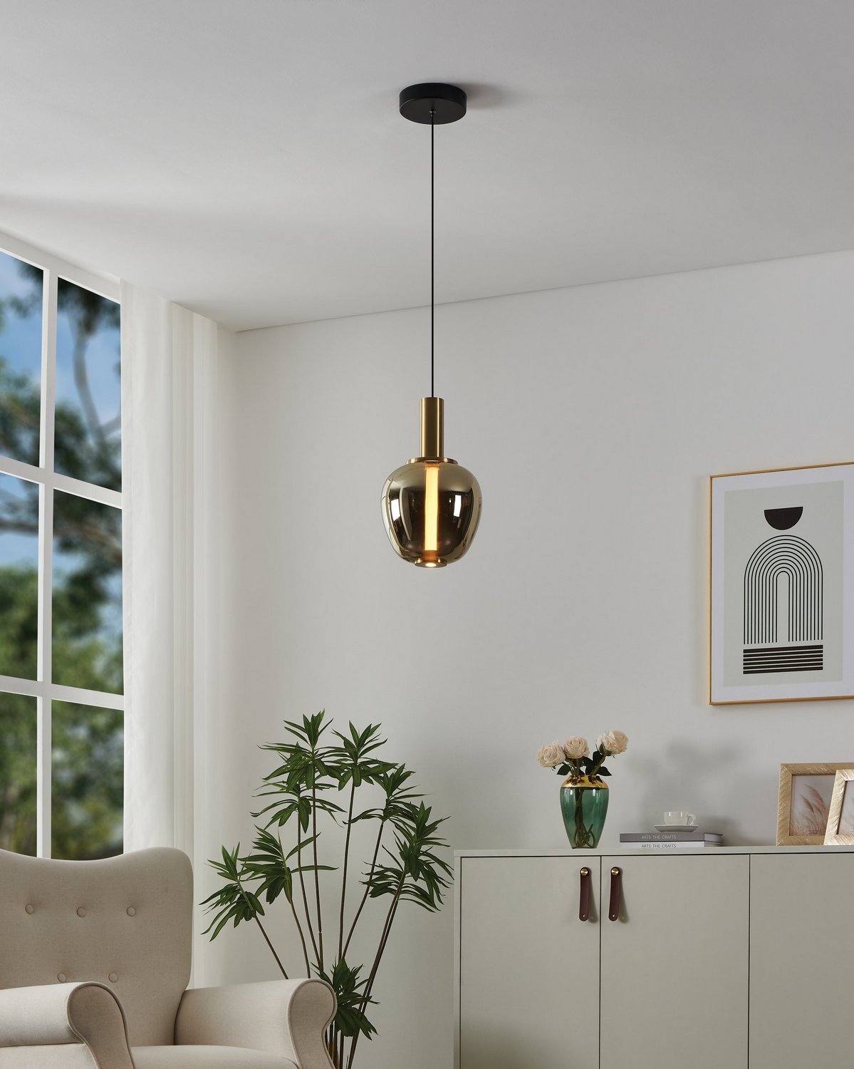 Eglo Canada - 390463A - LED Pendant - Fruitera - Black, Brushed Gold