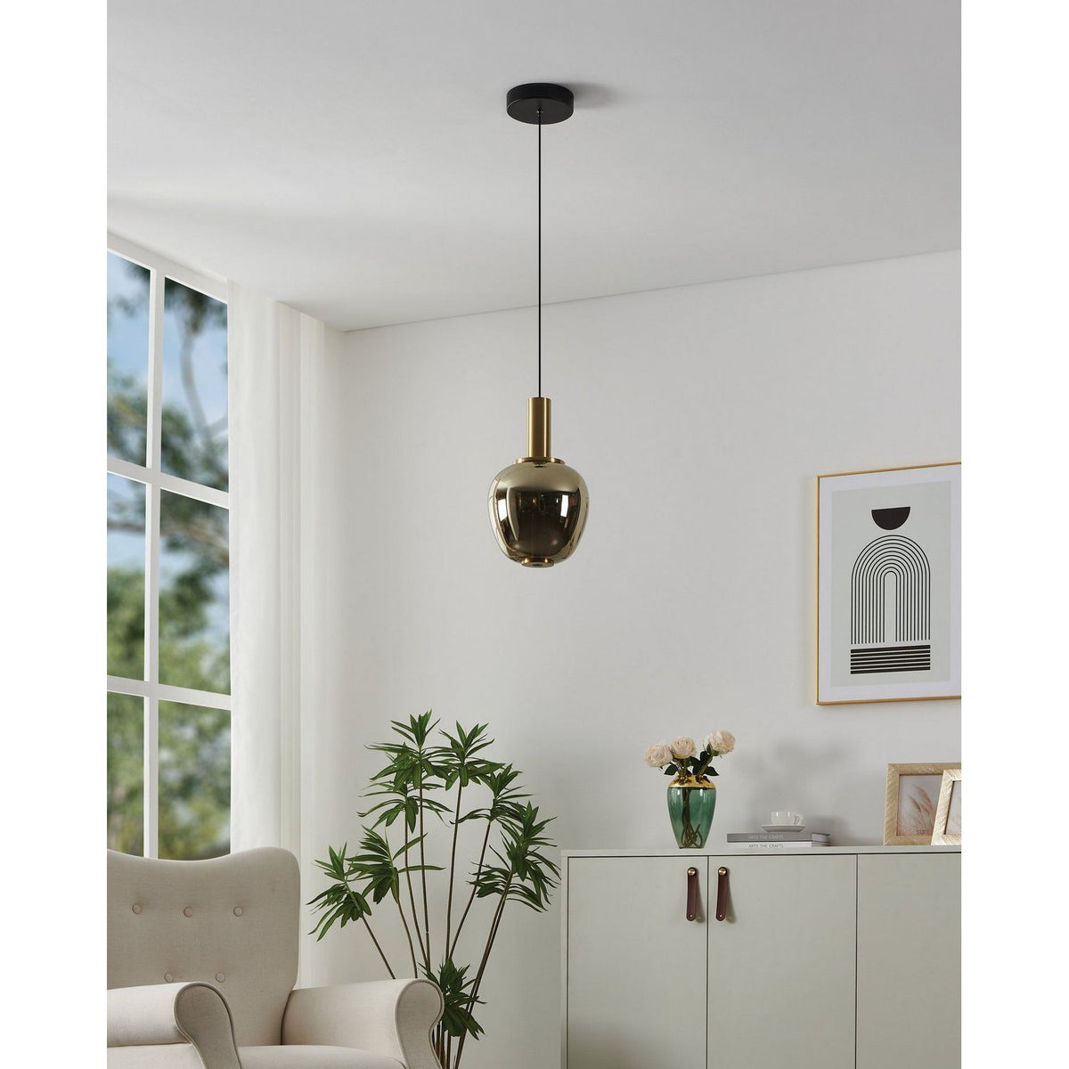 Eglo Canada - 390463A - LED Pendant - Fruitera - Black, Brushed Gold
