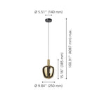 Eglo Canada - 390464A - LED Pendant - Fruitera - Black, Brushed Gold
