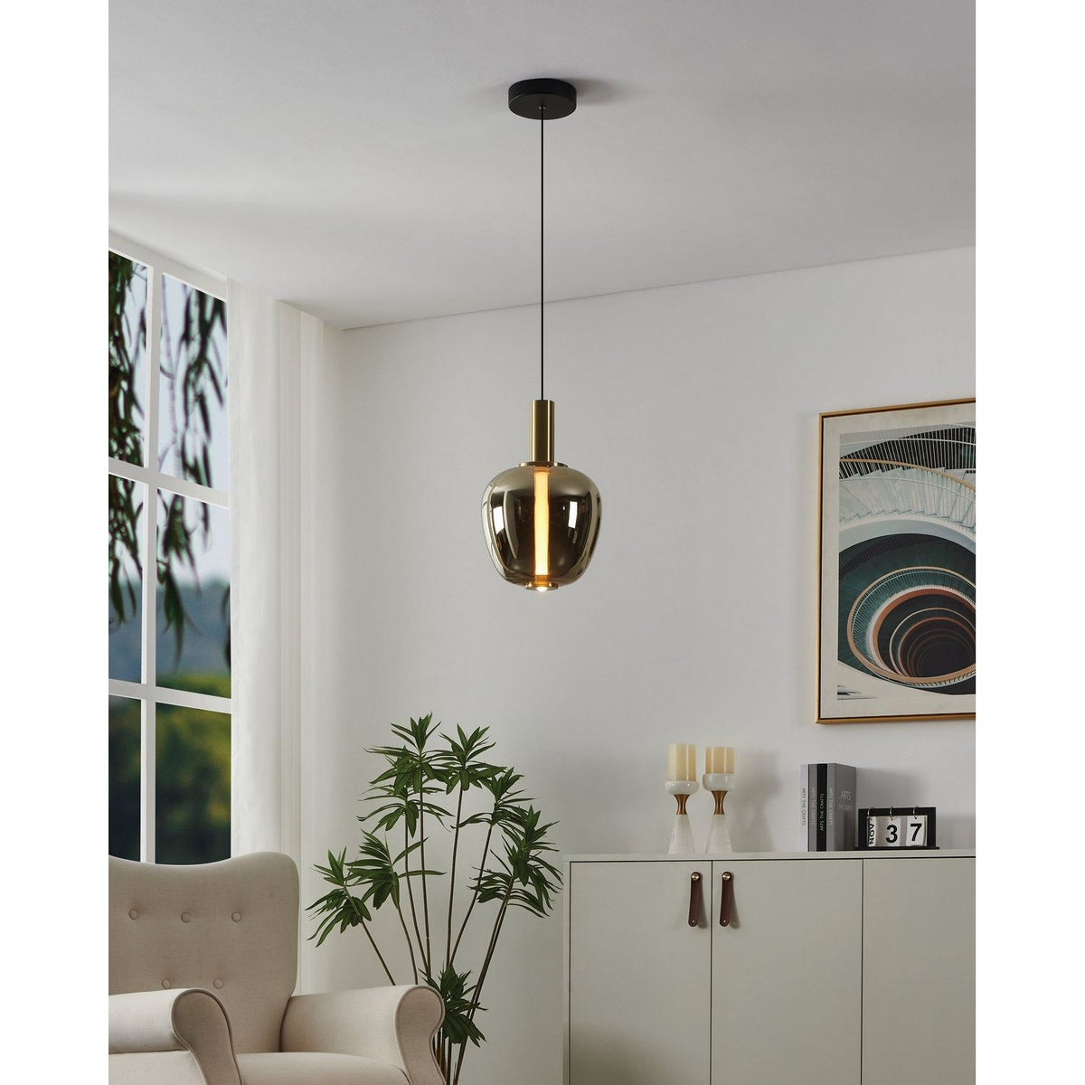 Eglo Canada - 390464A - LED Pendant - Fruitera - Black, Brushed Gold