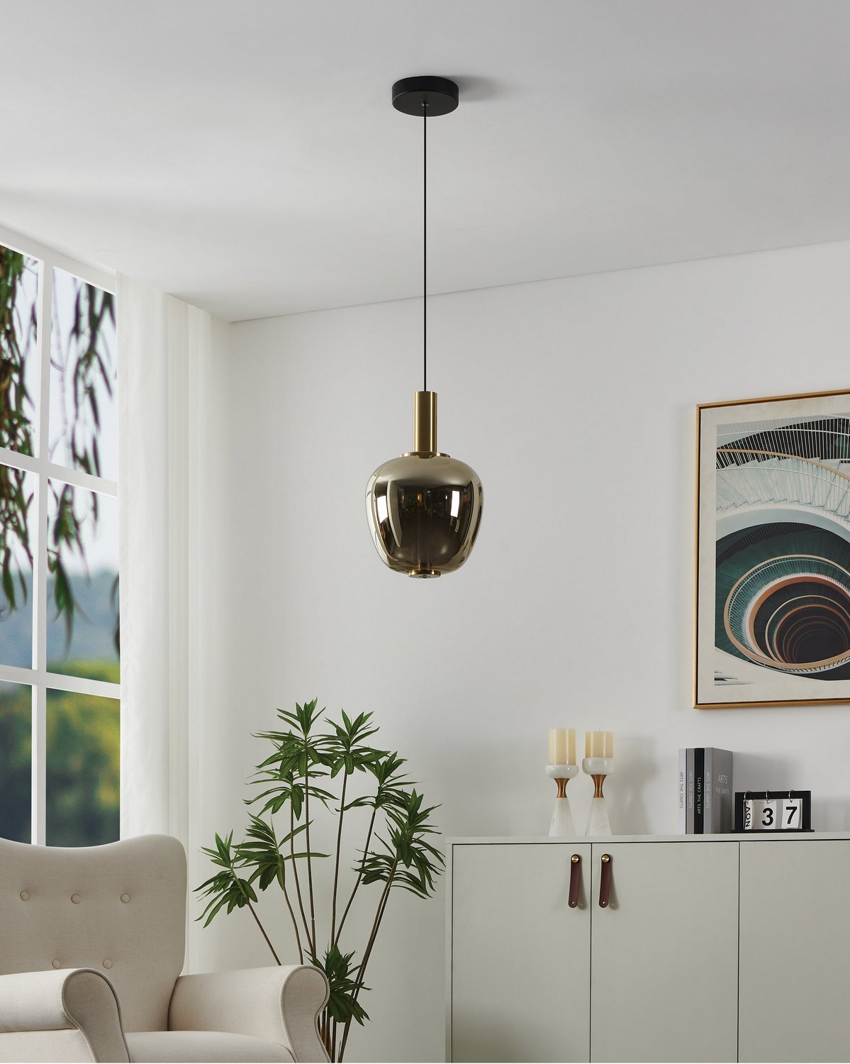 Eglo Canada - 390464A - LED Pendant - Fruitera - Black, Brushed Gold