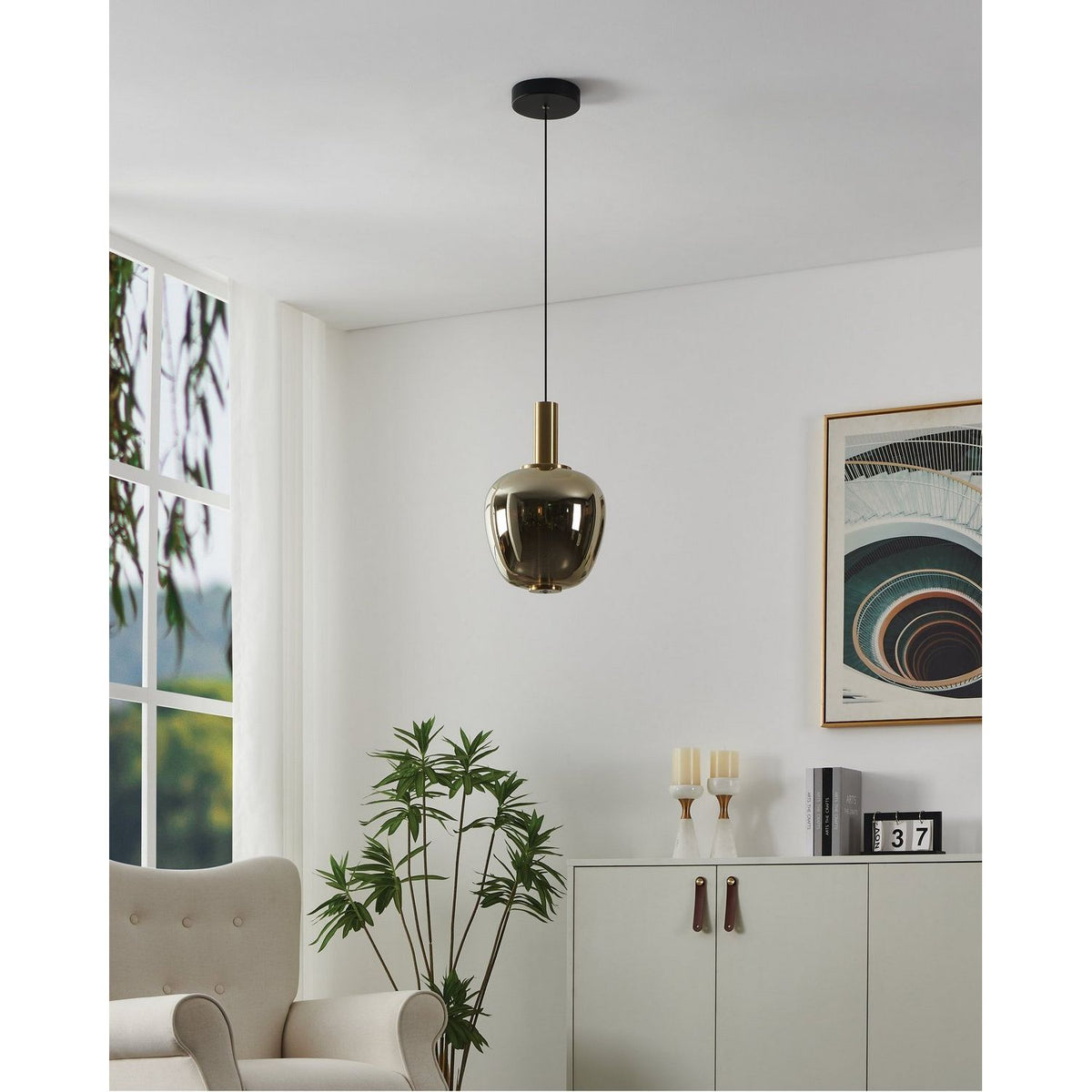 Eglo Canada - 390464A - LED Pendant - Fruitera - Black, Brushed Gold