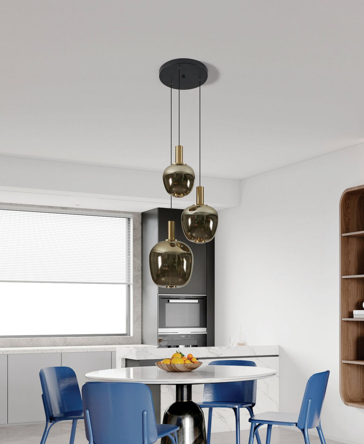 Eglo Canada - 390465A - LED Pendant - Fruitera - Black, Brushed Gold