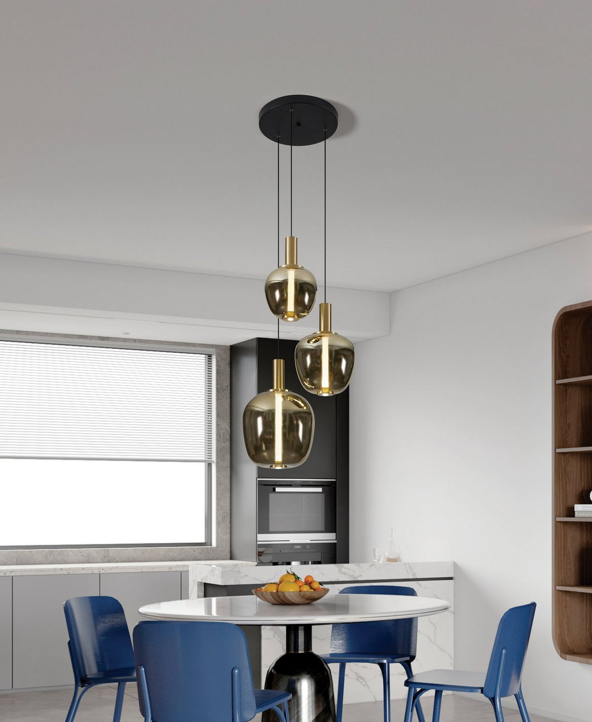 Eglo Canada - 390465A - LED Pendant - Fruitera - Black, Brushed Gold