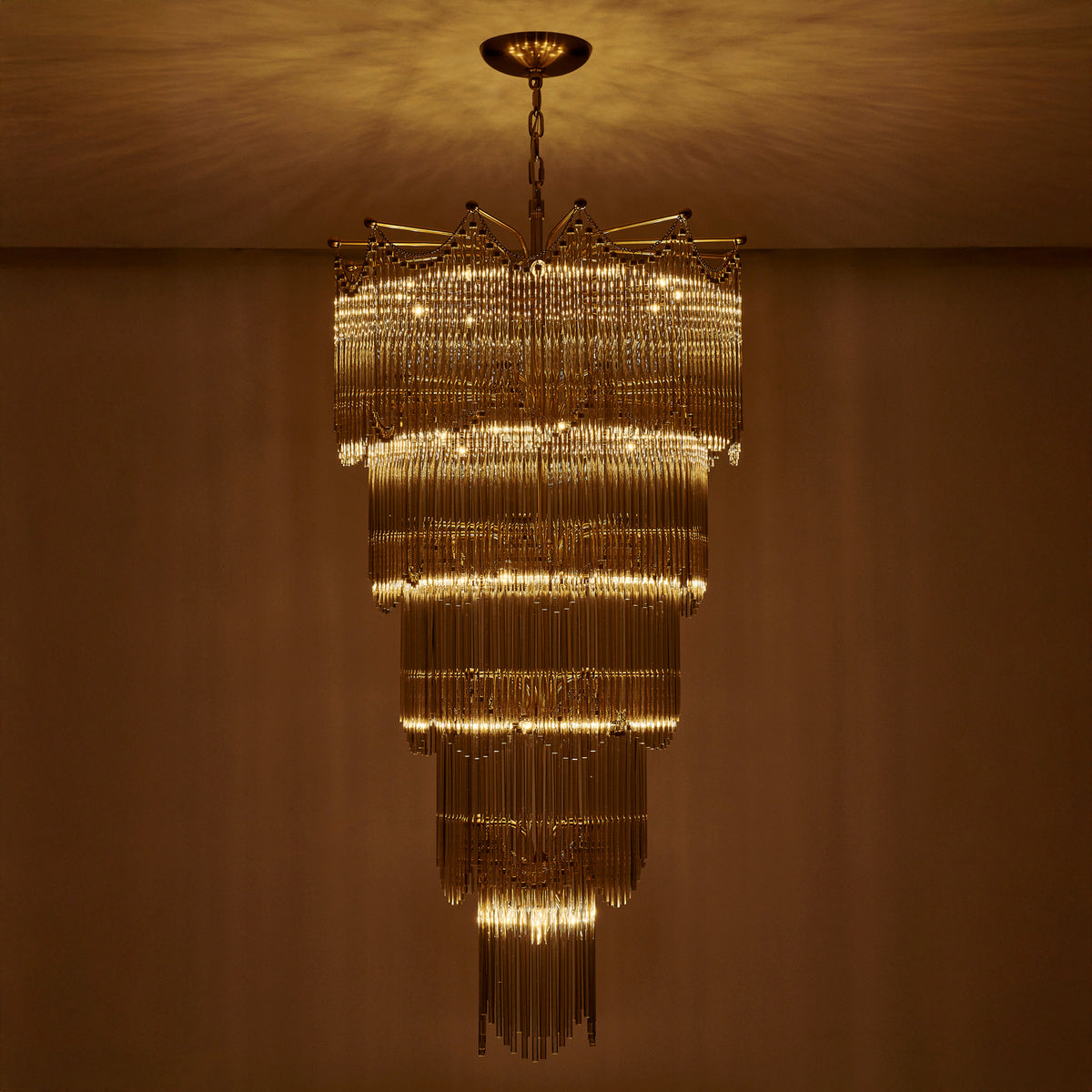 Kalco - 527751VGB - 40 Lumières Suspendu - Orner - Laiton vintage