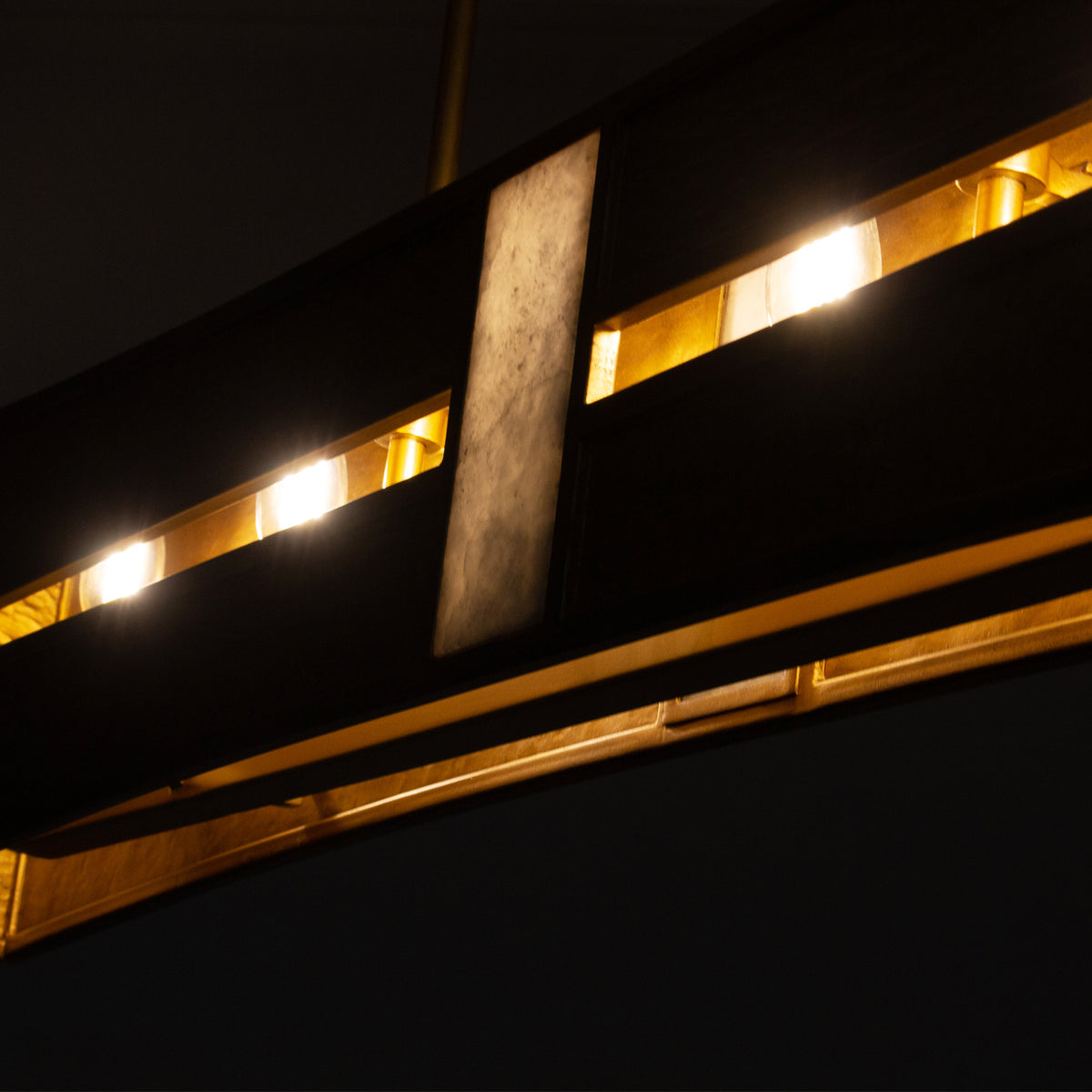 Kalco - 528461RBG - Six lampes linéaires Suspension - Dos - Or rustique et or brossé