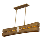 Kalco - 528461RBG - Six lampes linéaires Suspension - Dos - Or rustique et or brossé