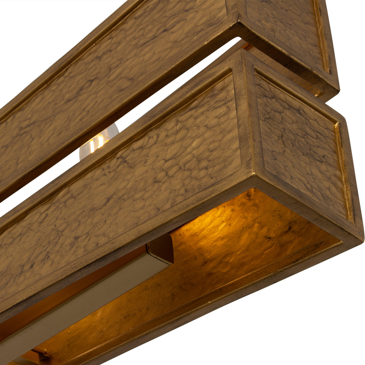 Kalco - 528461RBG - Six lampes linéaires Suspension - Dos - Or rustique et or brossé