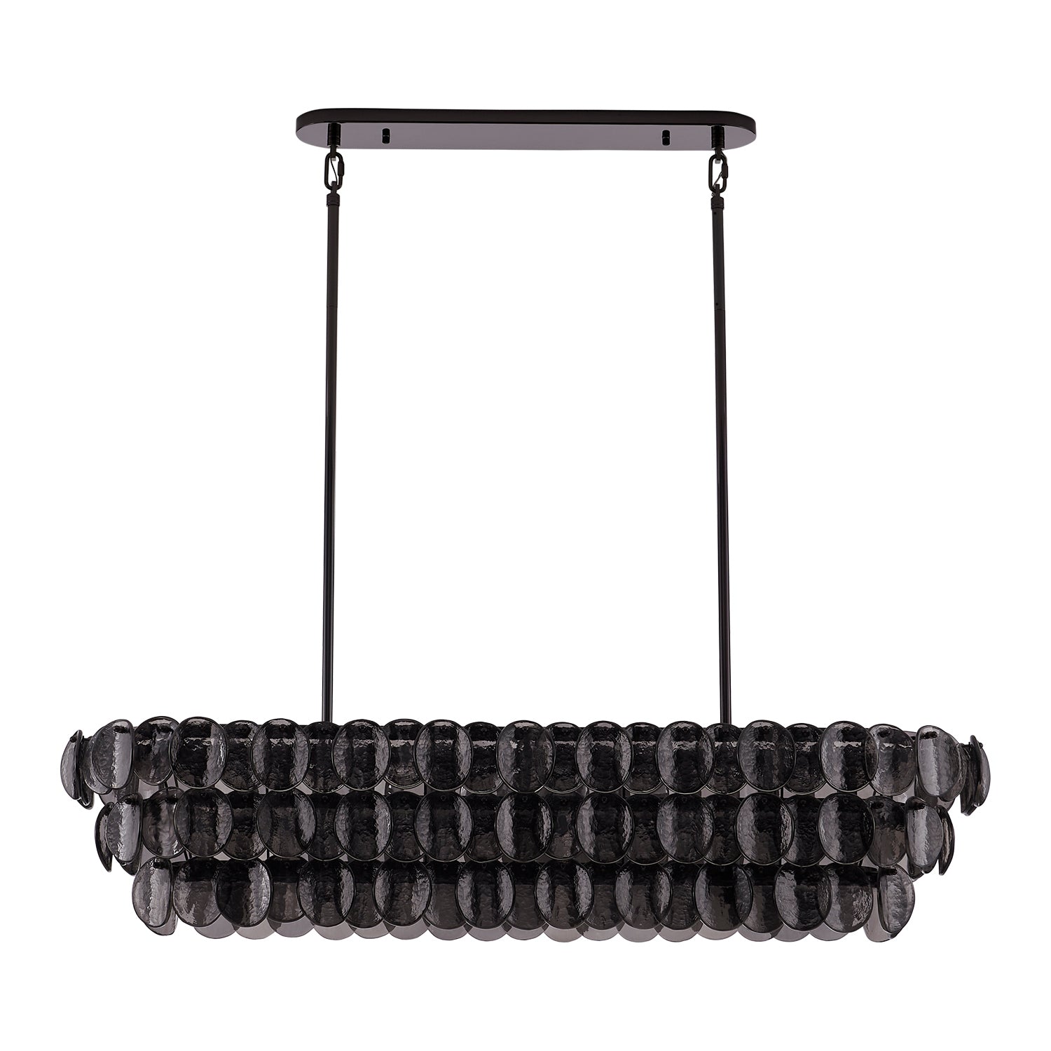 Kalco - 524661BN - Nine Light Linear Pendant - Uroko - Black Nickel