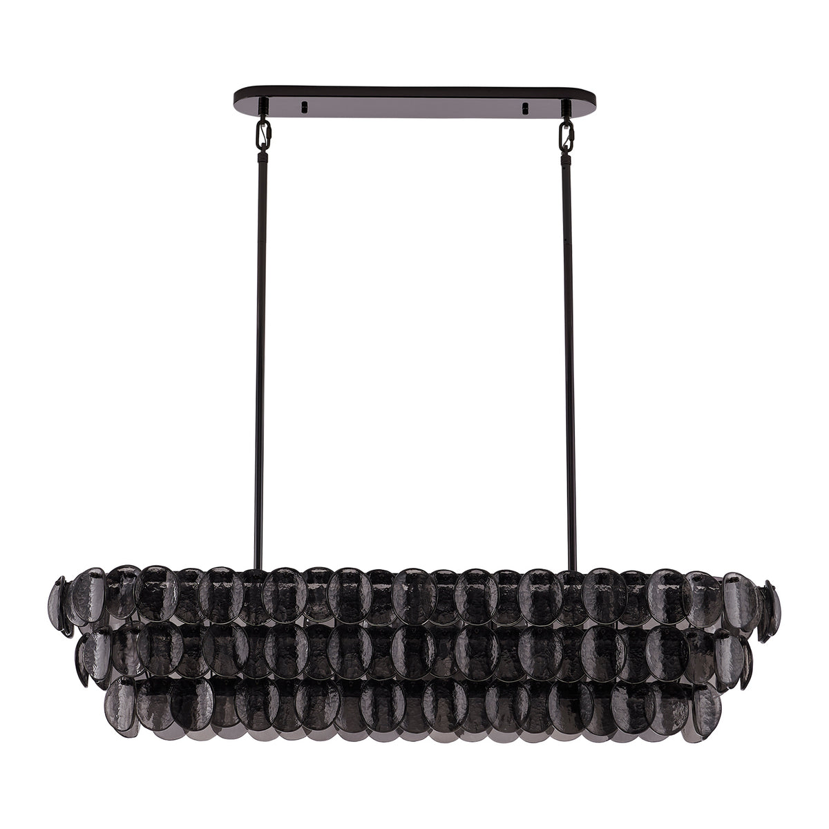 Kalco - 524661BN - Nine Light Linear Pendant - Uroko - Black Nickel
