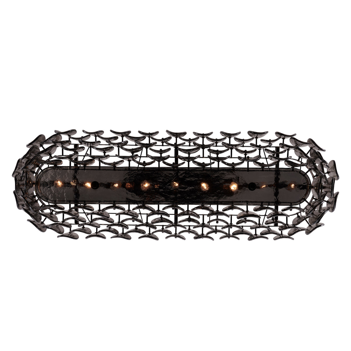 Kalco - 524661BN - Nine Light Linear Pendant - Uroko - Black Nickel