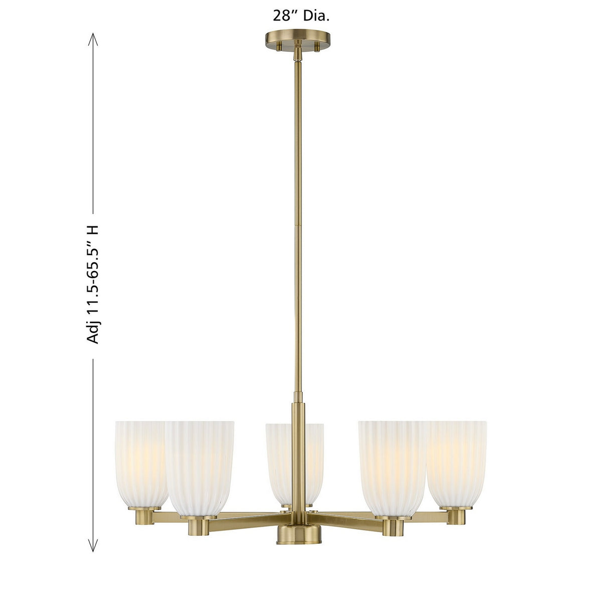 Savoy House - 1-1246-5-127 - Five Light Chandelier - Baldwin - Noble Brass