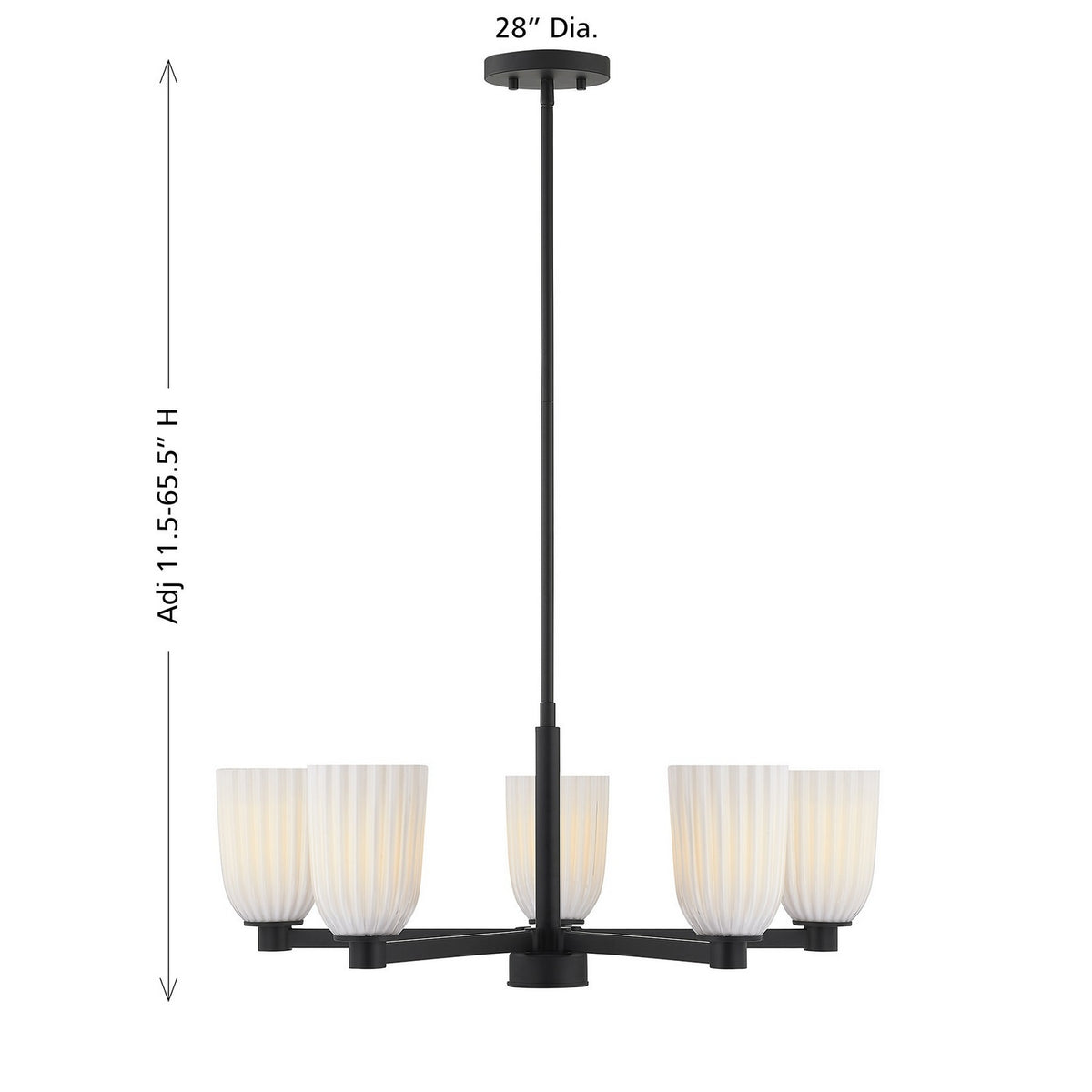Savoy House - 1-1246-5-89 - Five Light Chandelier - Baldwin - Matte Black