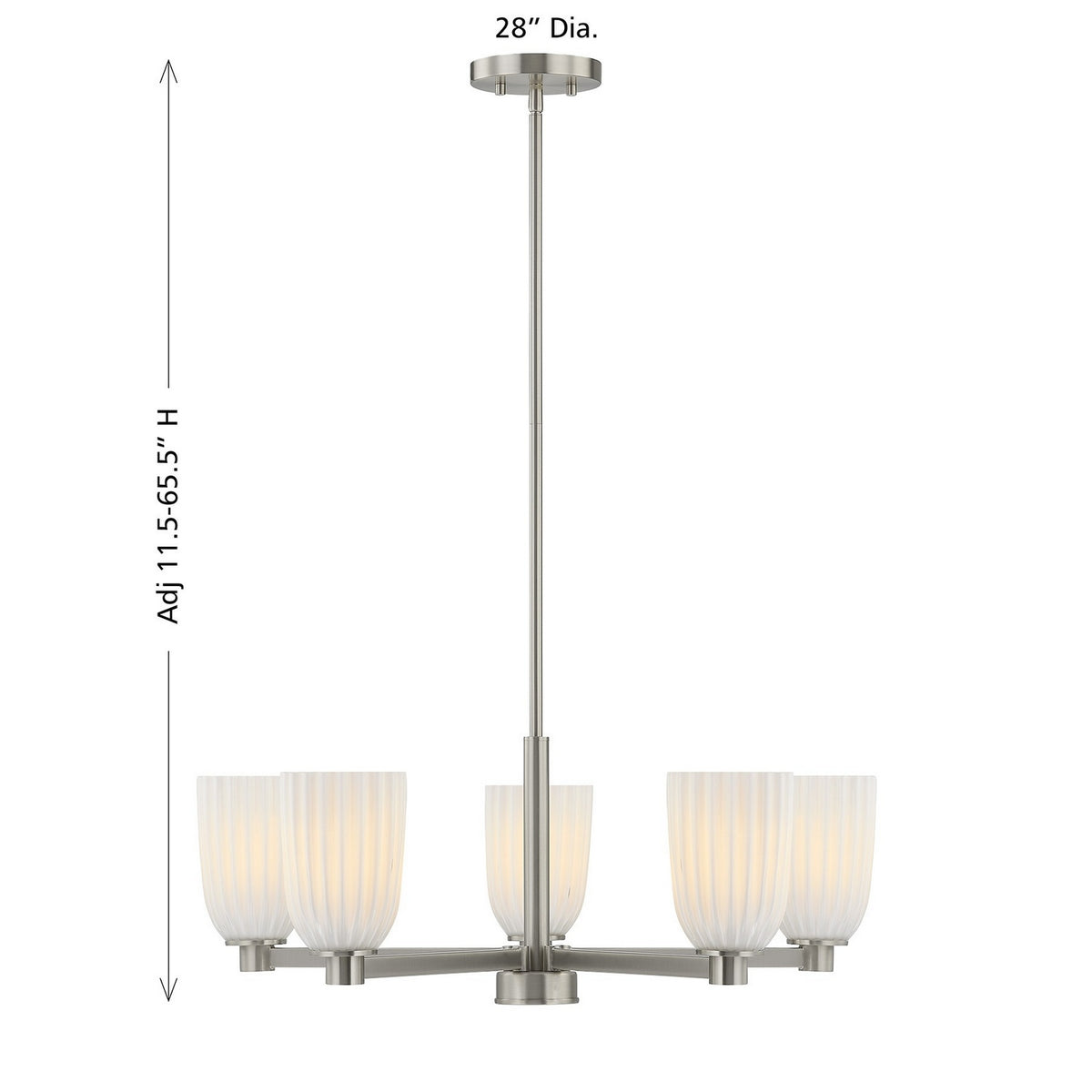 Savoy House - 1-1246-5-SN - Five Light Chandelier - Baldwin - Satin Nickel