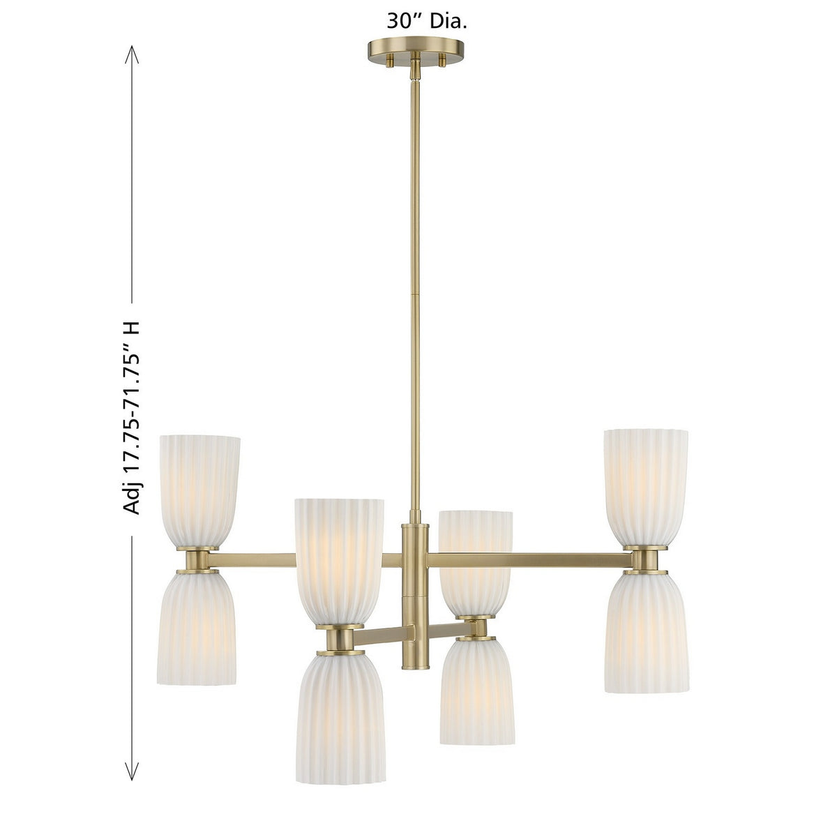 Savoy House - 1-1248-8-127 - Eight Light Chandelier - Baldwin - Noble Brass