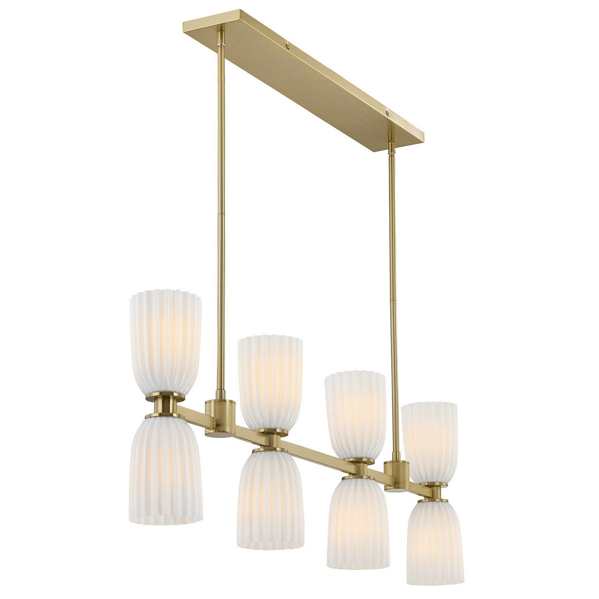 Savoy House - 1-1249-8-127 - Eight Light Linear Chandelier - Baldwin - Noble Brass