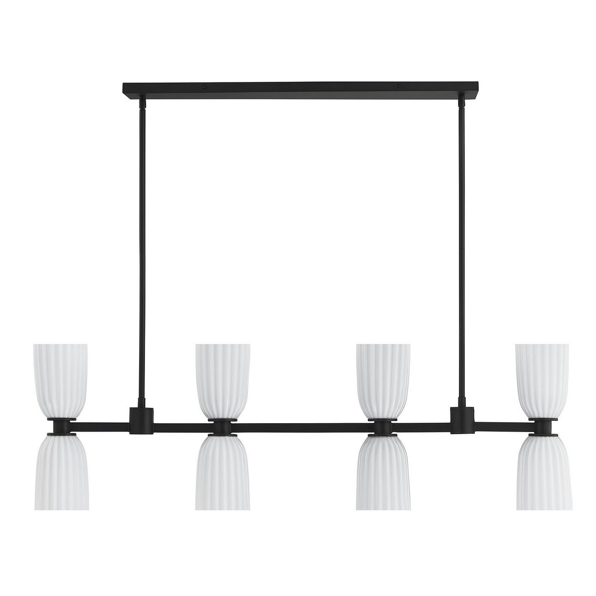 Savoy House - 1-1249-8-89 - Eight Light Linear Chandelier - Baldwin - Matte Black