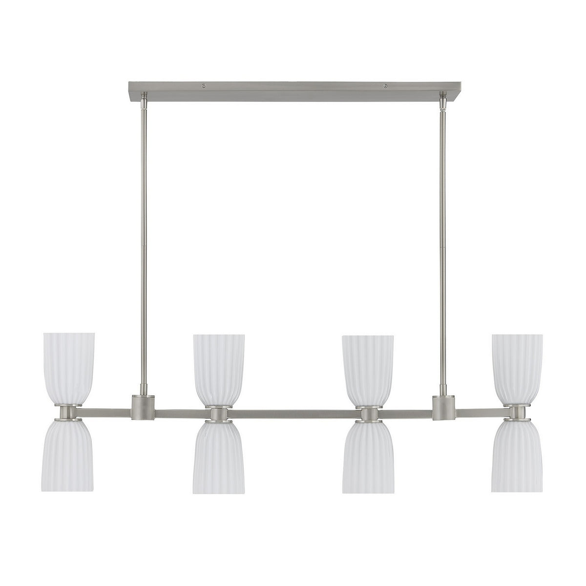 Savoy House - 1-1249-8-SN - Eight Light Linear Chandelier - Baldwin - Satin Nickel