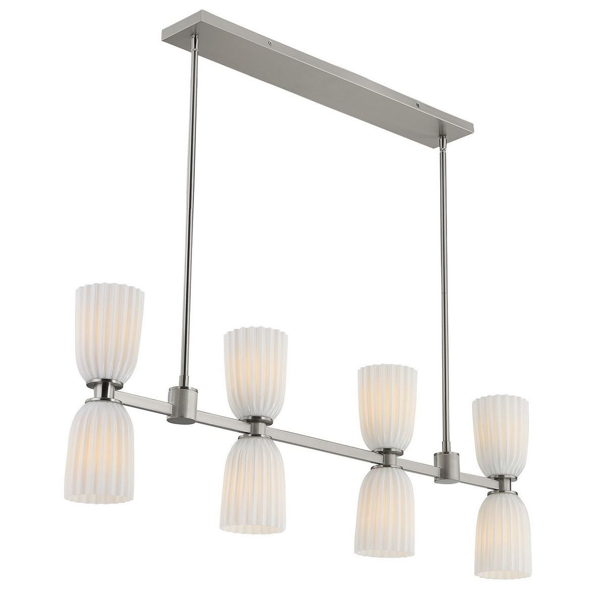 Savoy House - 1-1249-8-SN - Eight Light Linear Chandelier - Baldwin - Satin Nickel