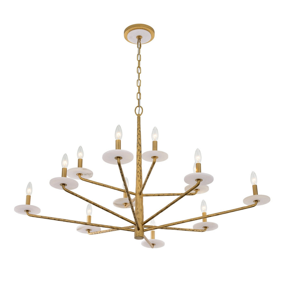 Savoy House - 1-1966-12-60 - 12 Light Chandelier - Judi - Distressed Gold