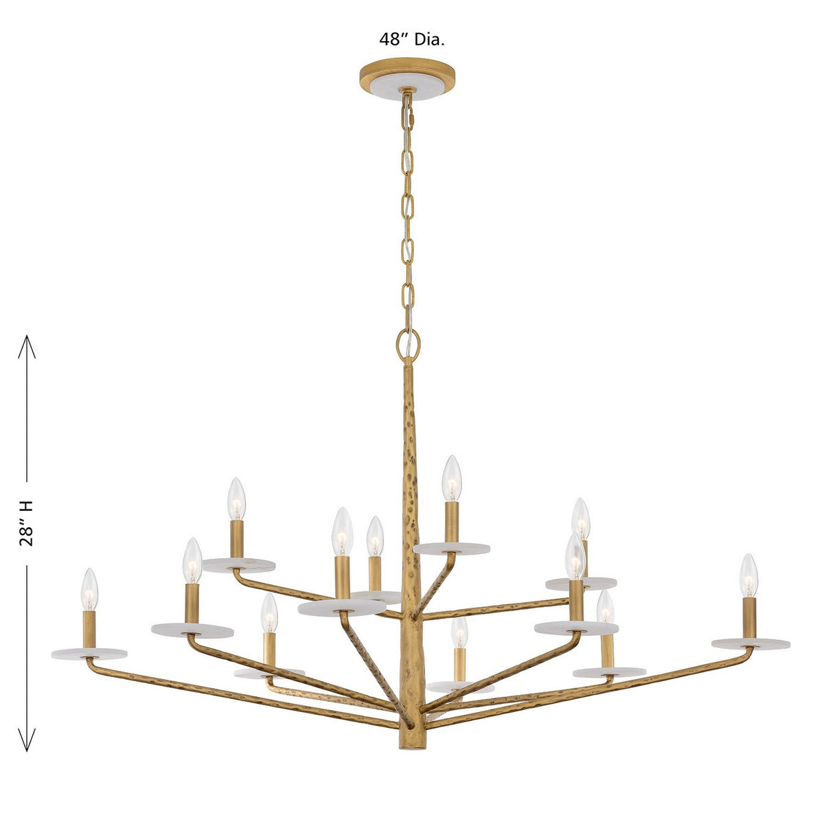 Savoy House - 1-1966-12-60 - 12 Light Chandelier - Judi - Distressed Gold