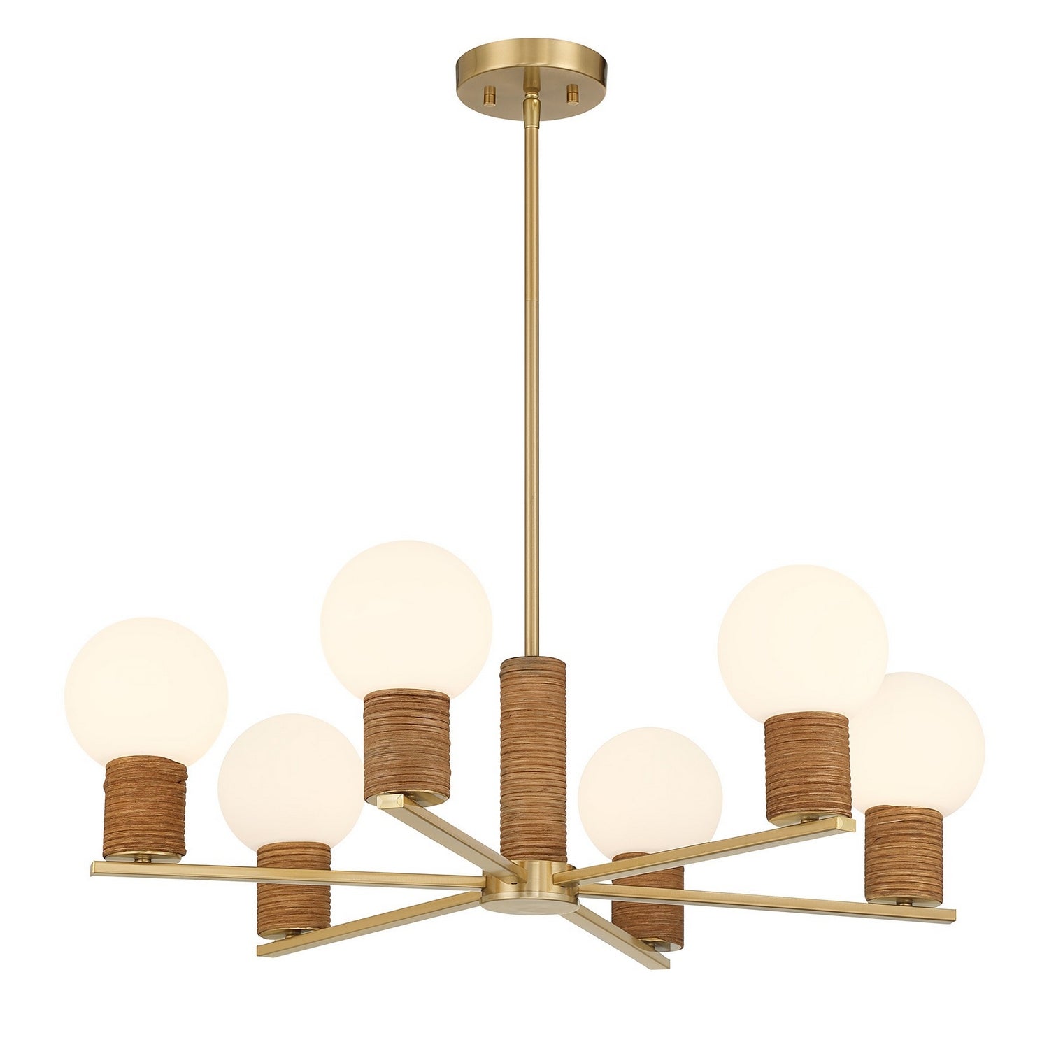 Savoy House - 1-4080-6-322 - Six Lumières Suspendu - Jarrell - Cuivres chaleureux