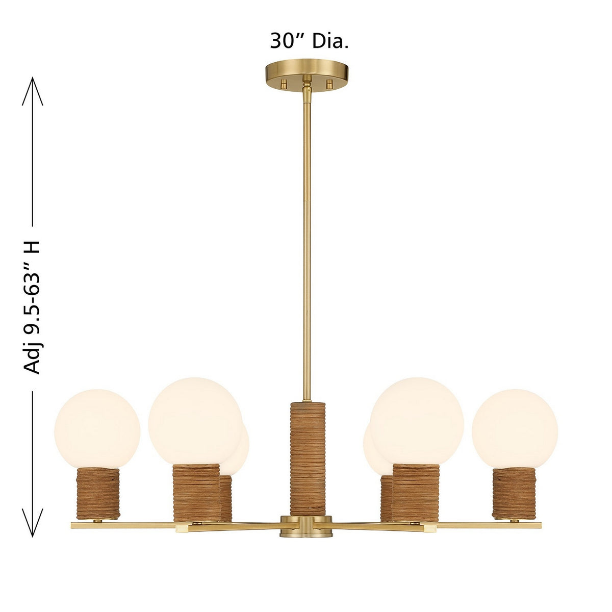 Savoy House - 1-4080-6-322 - Six Light Chandelier - Jarrell - Warm Brass