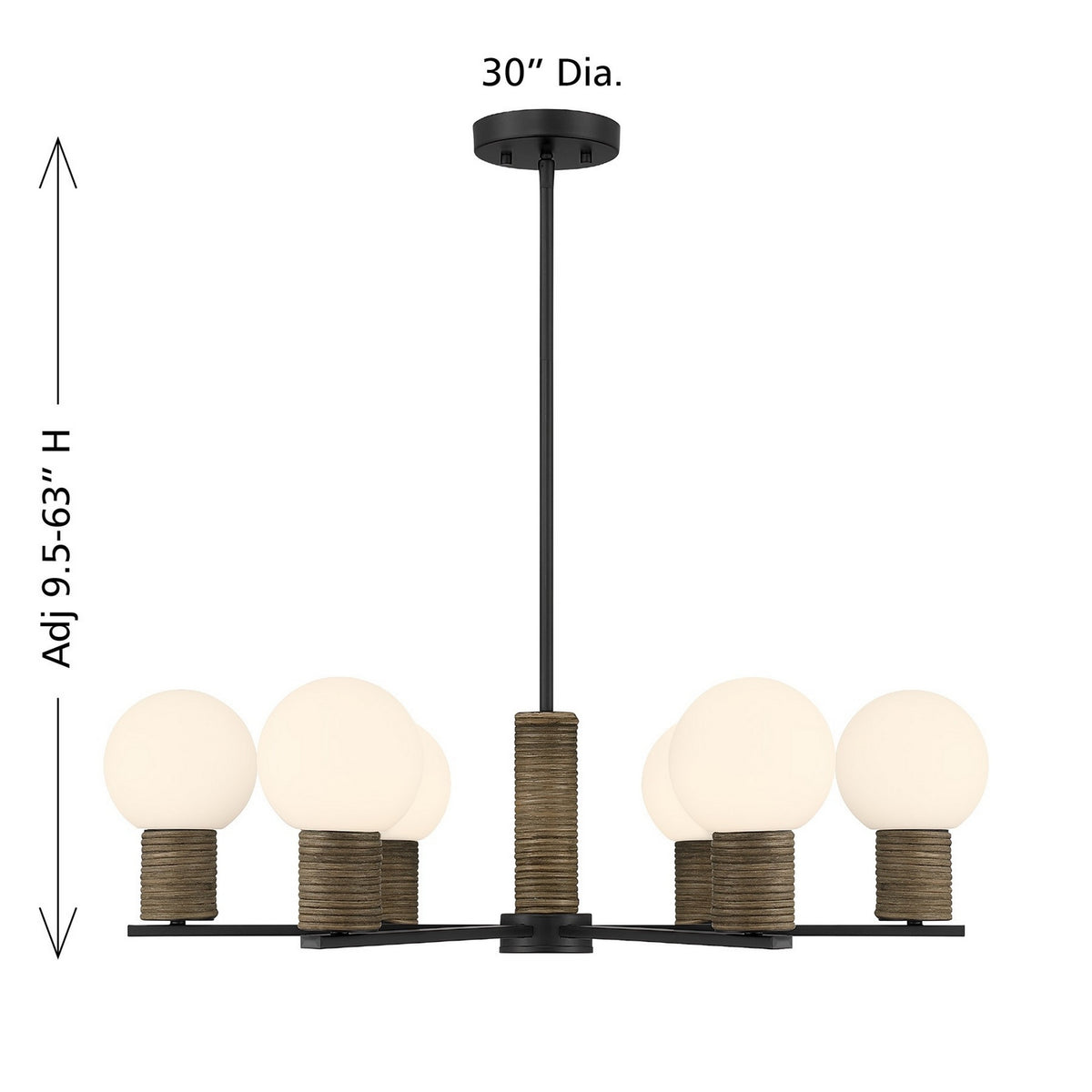 Savoy House - 1-4080-6-89 - Six Light Chandelier - Jarrell - Matte Black