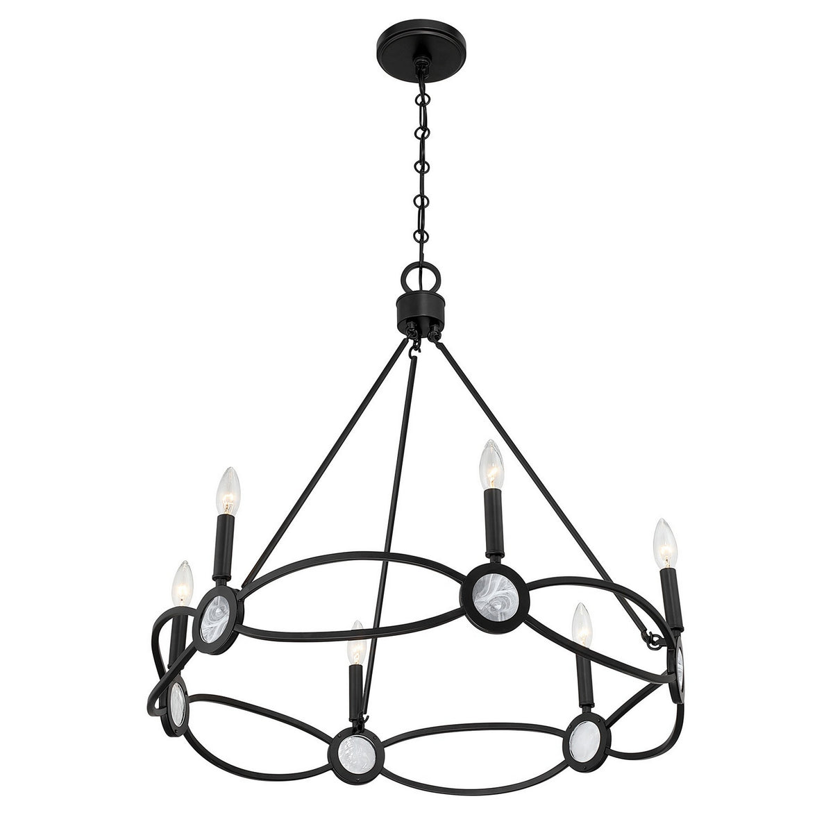 Savoy House - 1-4101-6-89 - Six Lumières Suspendu - Minette - Noir mat