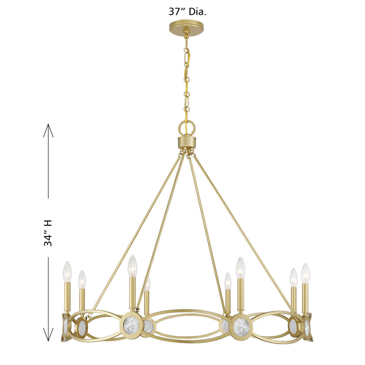 Savoy House - 1-4102-8-328 - Huit Lumières Suspendu - Minette - Or filé