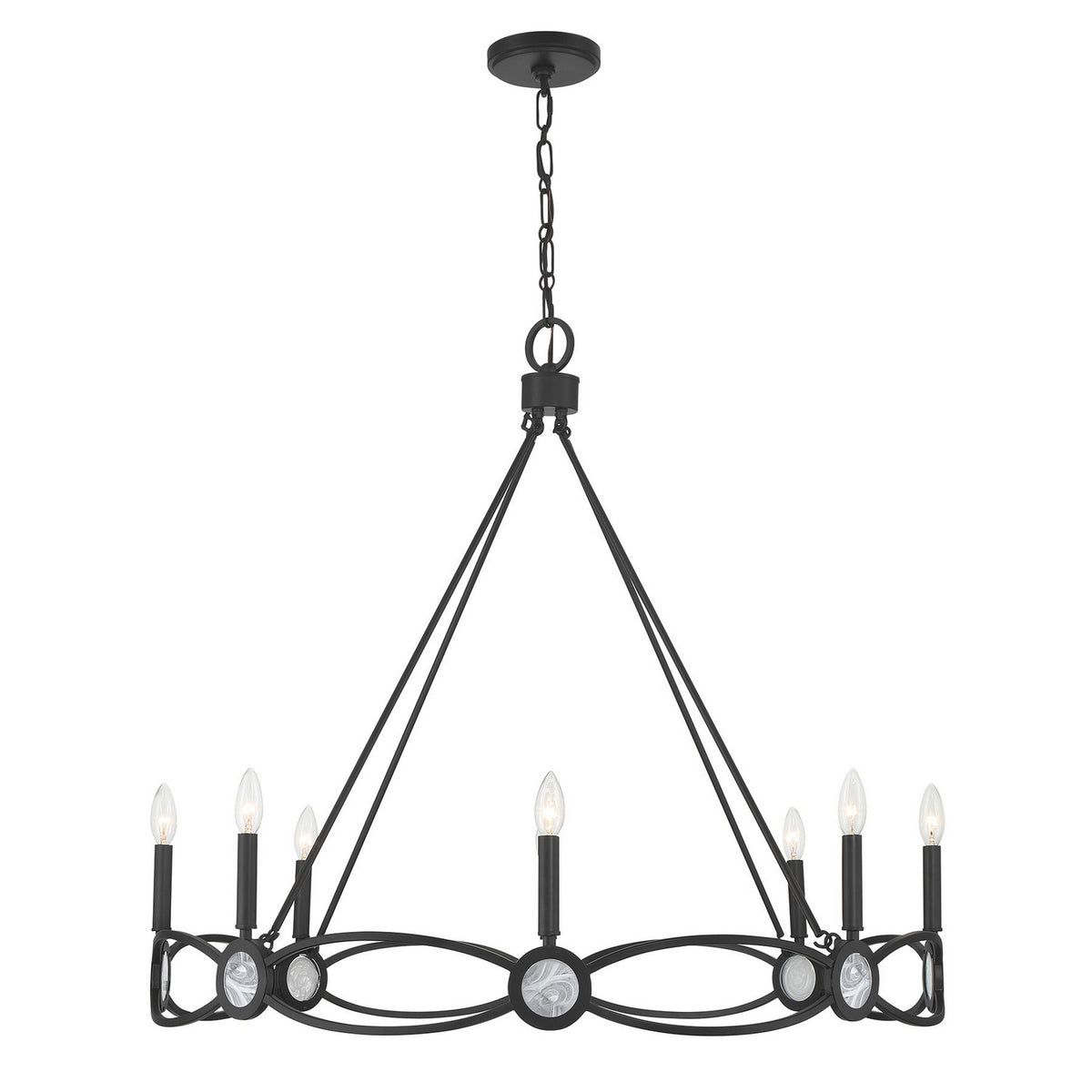 Savoy House - 1-4102-8-89 - Huit Lumières Suspendu - Minette - Noir mat