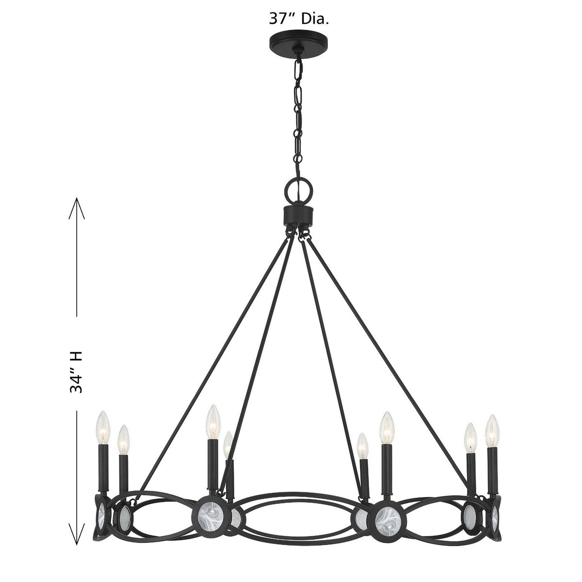 Savoy House - 1-4102-8-89 - Huit Lumières Suspendu - Minette - Noir mat