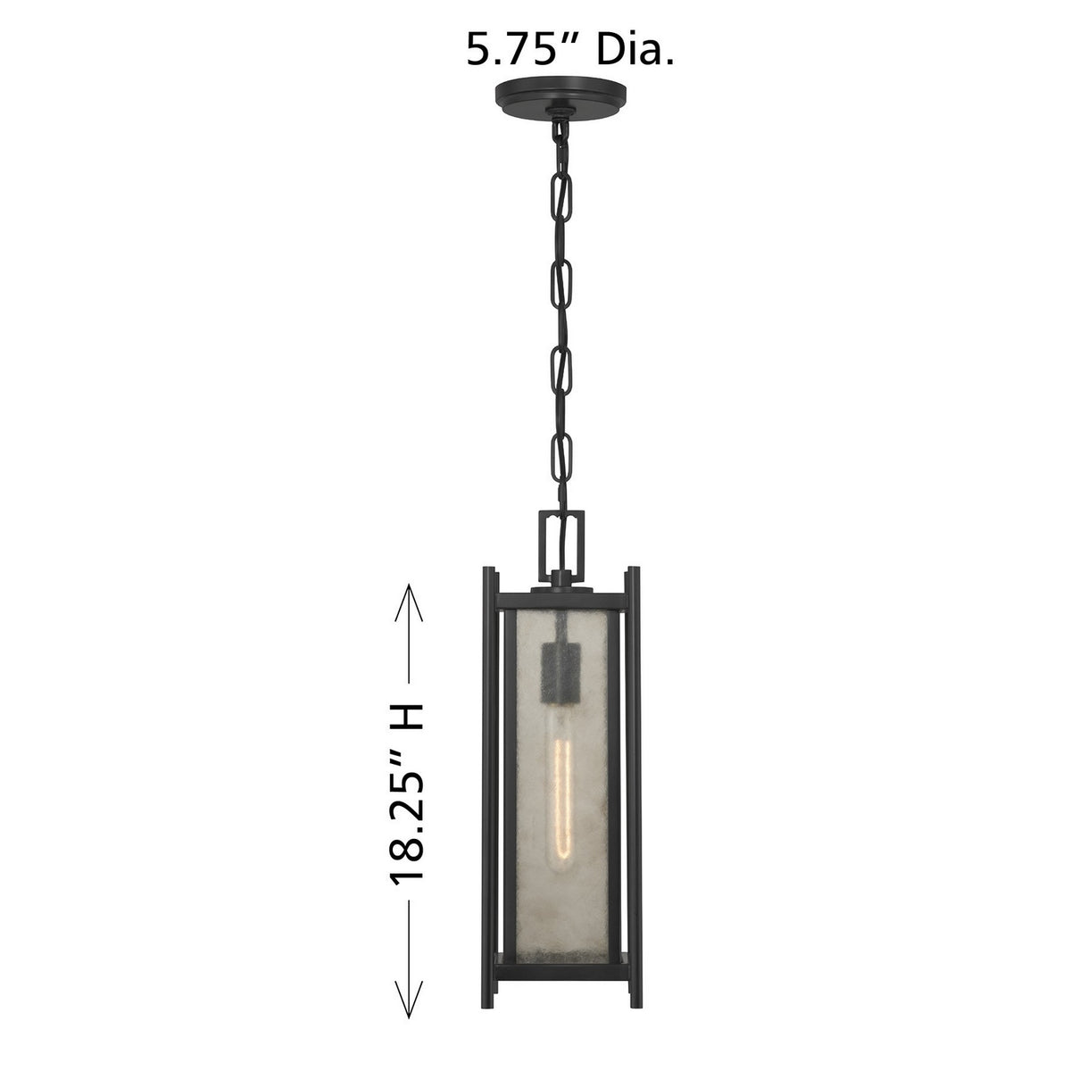 Savoy House - 5-3806-BK - Lanterne suspendue d'extérieur à une lumière - Jacobs - Noir mat