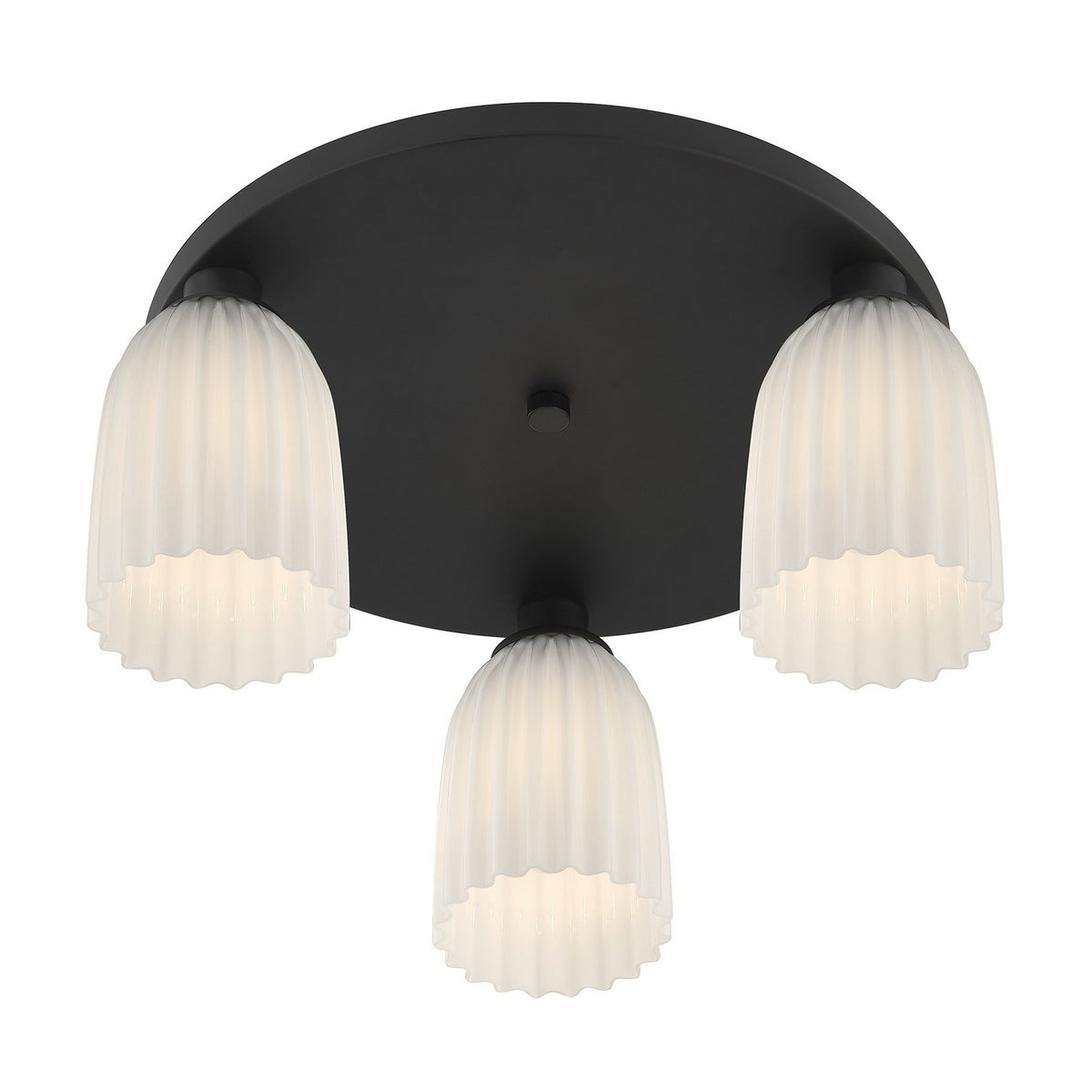 Savoy House - 6-1247-3-89 - Three Light Flush Mount - Baldwin - Matte Black