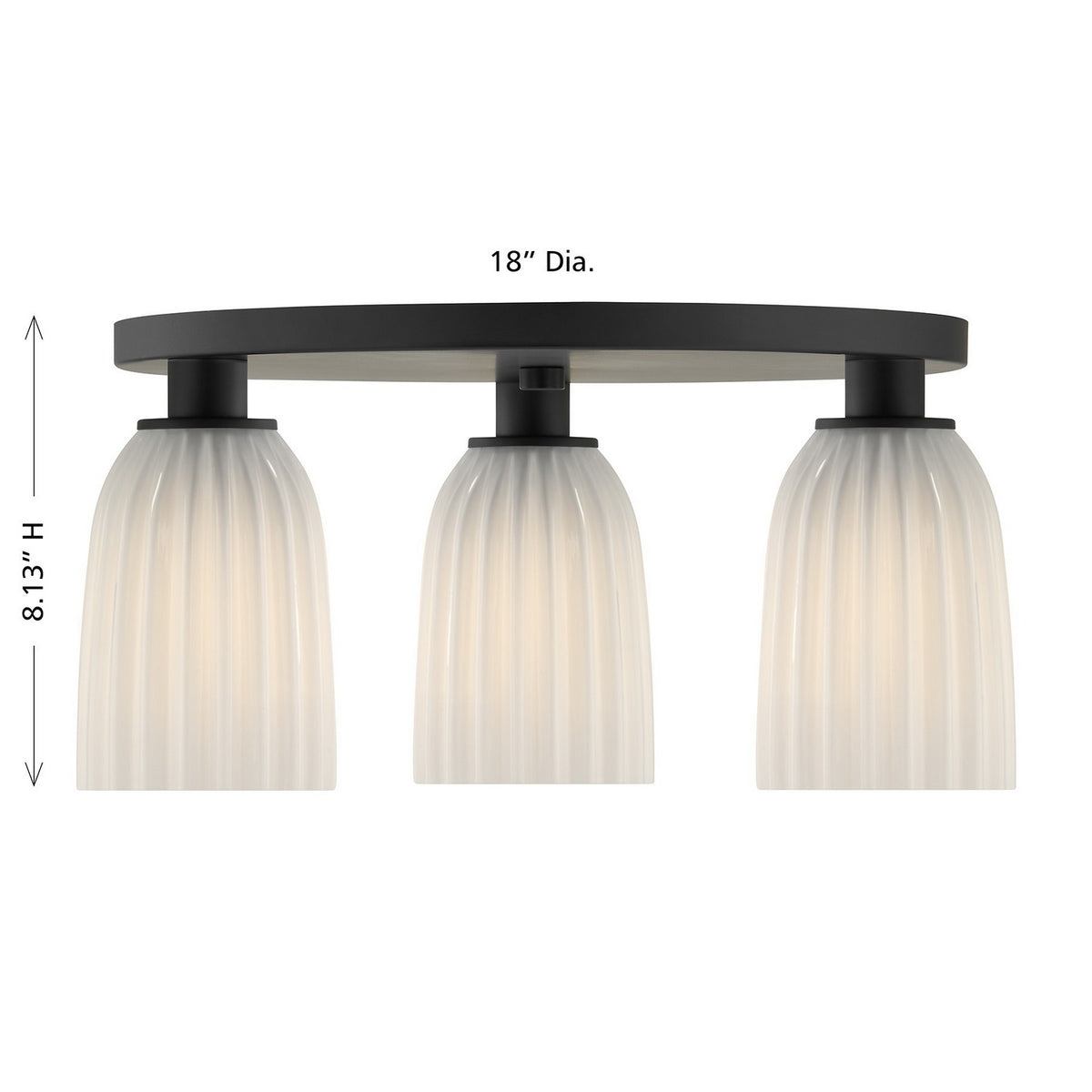 Savoy House - 6-1247-3-89 - Three Light Flush Mount - Baldwin - Matte Black