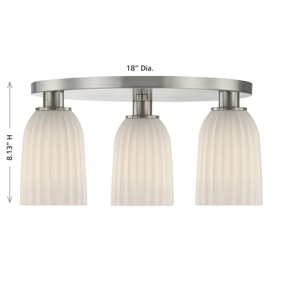 Savoy House - 6-1247-3-SN - Three Light Flush Mount - Baldwin - Satin Nickel