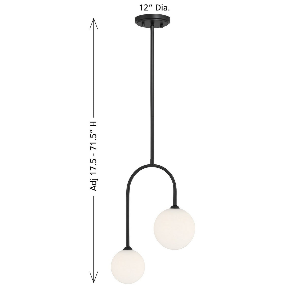 Savoy House - 7-5981-2-89 - Deux Lumières Suspension - Chester - Noir mat