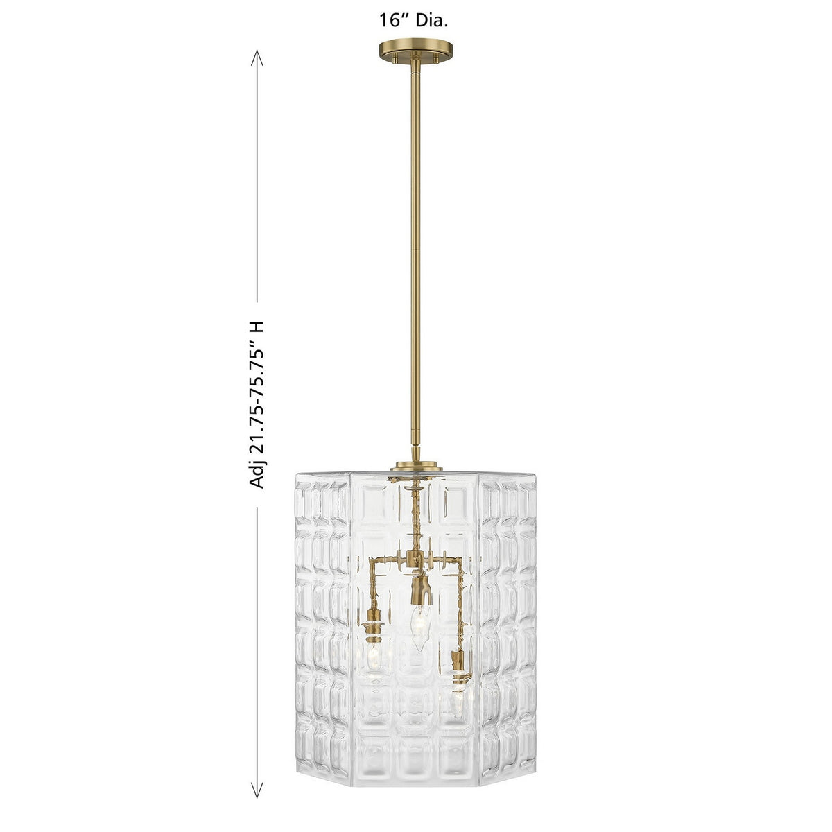 Savoy House - 7-6209-3-322 - Three Light Pendant - Reddick - Warm Brass