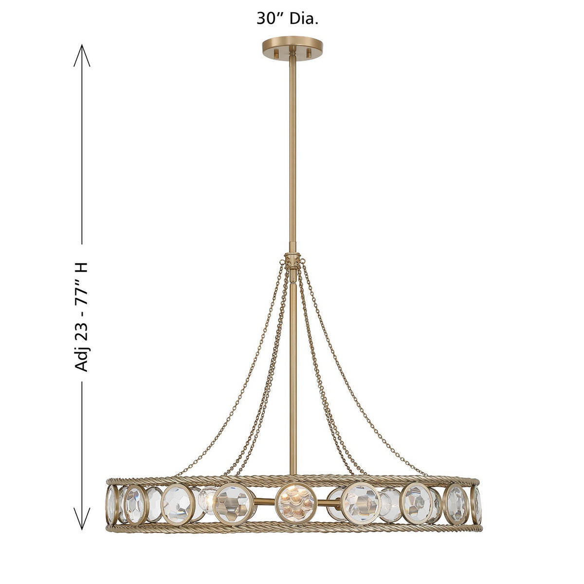 Savoy House - 7-9380-6-338 - Six Light Pendant - Cologne - Opulent Gold