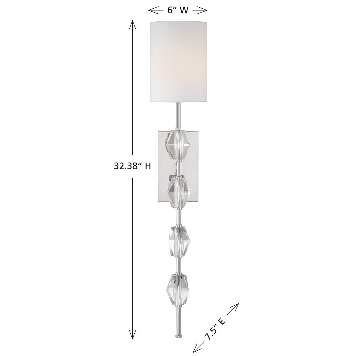 Savoy House - 9-9520-1-109 - One Light Wall Sconce - Sebring - Polished Nickel