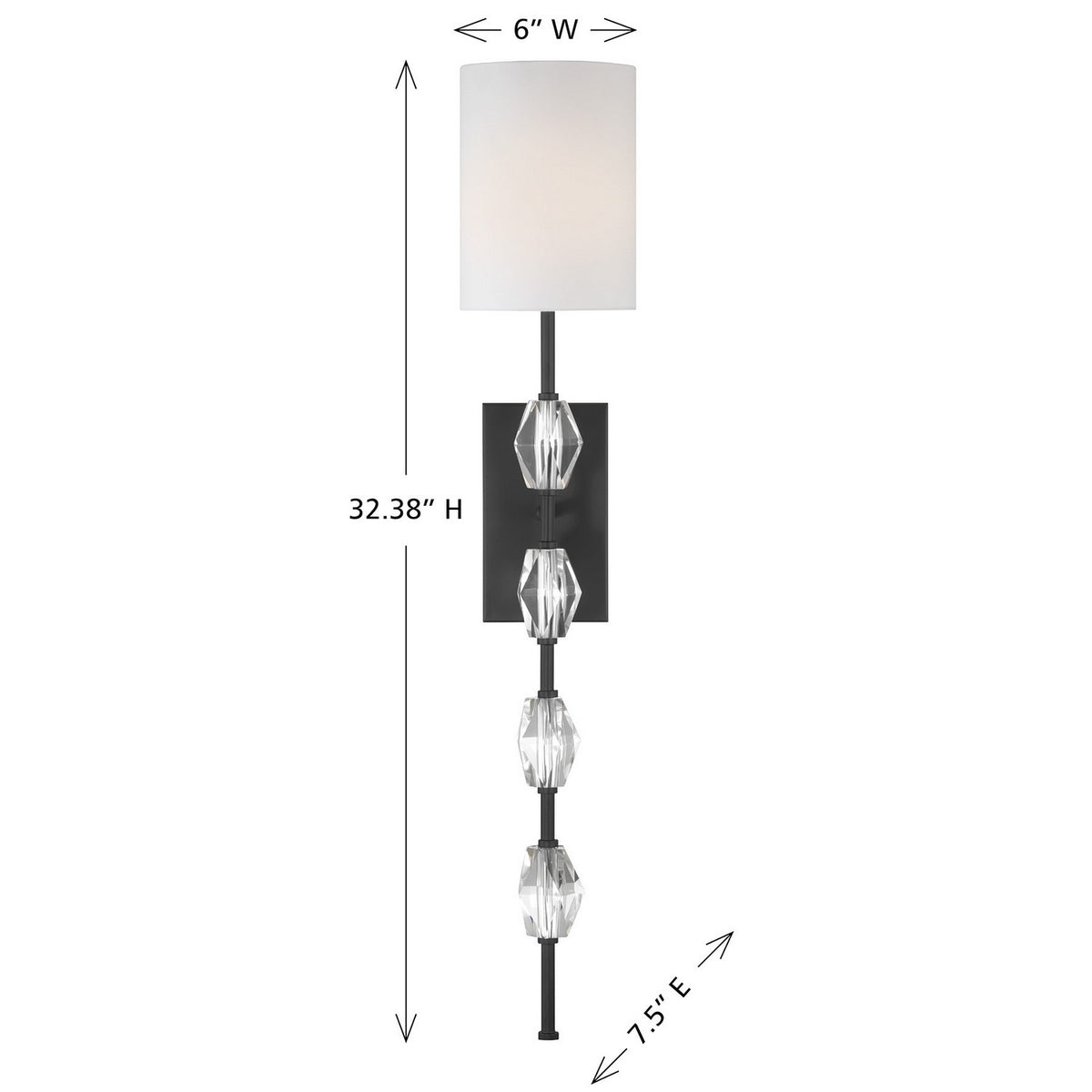 Savoy House - 9-9520-1-89 - One Light Wall Sconce - Sebring - Matte Black