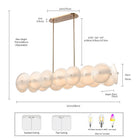 Arabela Lighting - 85124-8 - Luminaire linéaire à huit lampes Suspendu - Tallulah - Or laqué