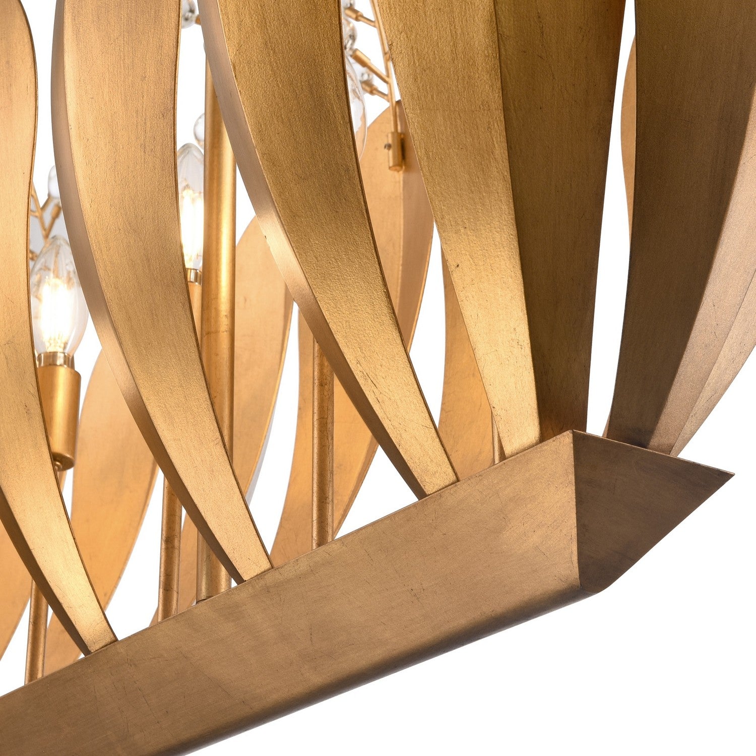 Arabela Lighting - 85130-7 - Luminaire linéaire à sept lumières Suspendu - Callista - Feuille d'or antique