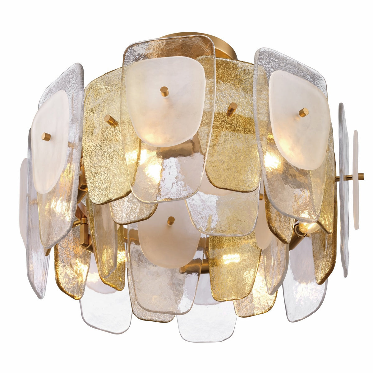 Arabela Lighting - 85200-6 - Six Light Semi Flush Mount - Strata - Lacquered Gold