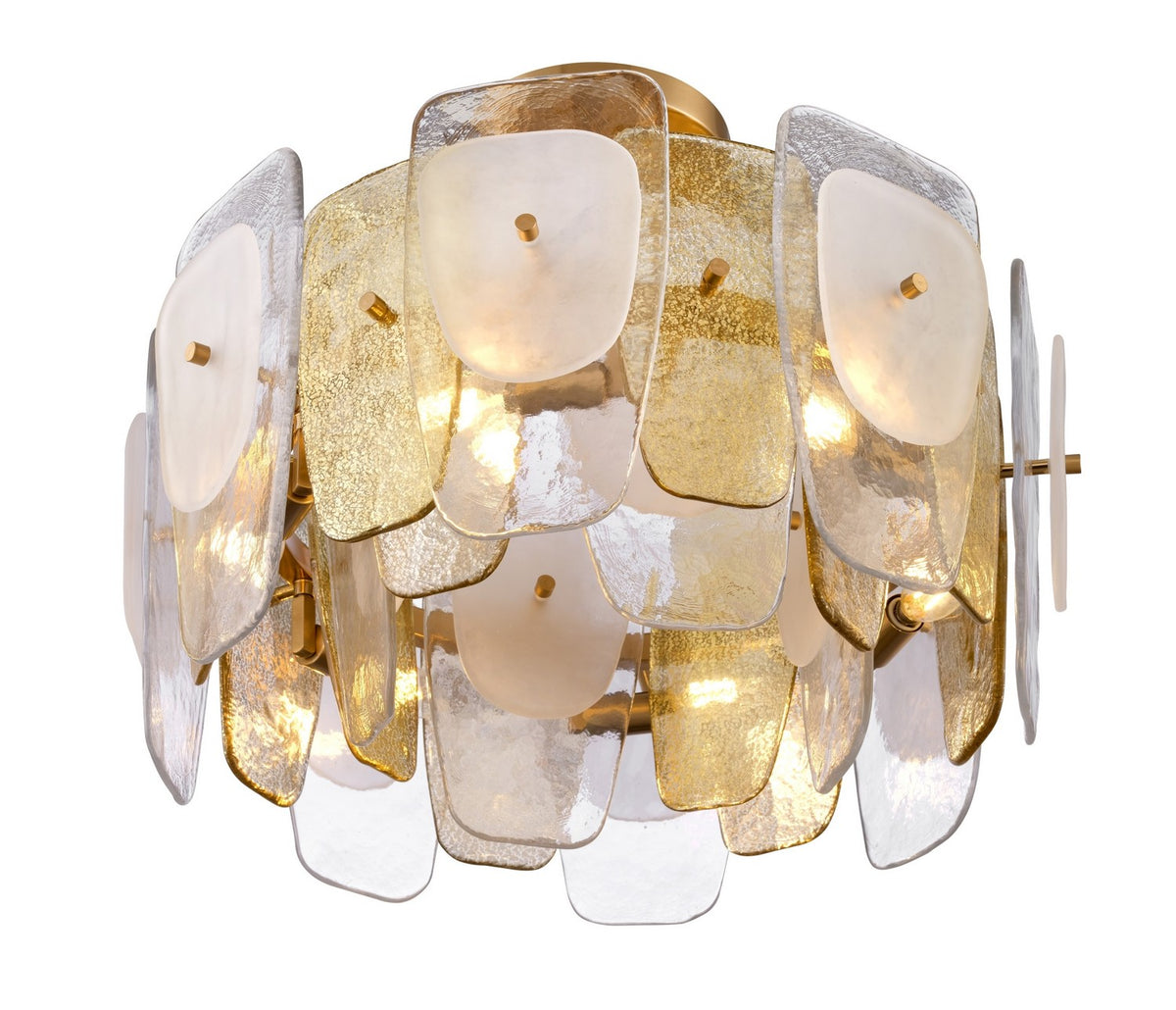 Arabela Lighting - 85200-6 - Six Light Semi Flush Mount - Strata - Lacquered Gold
