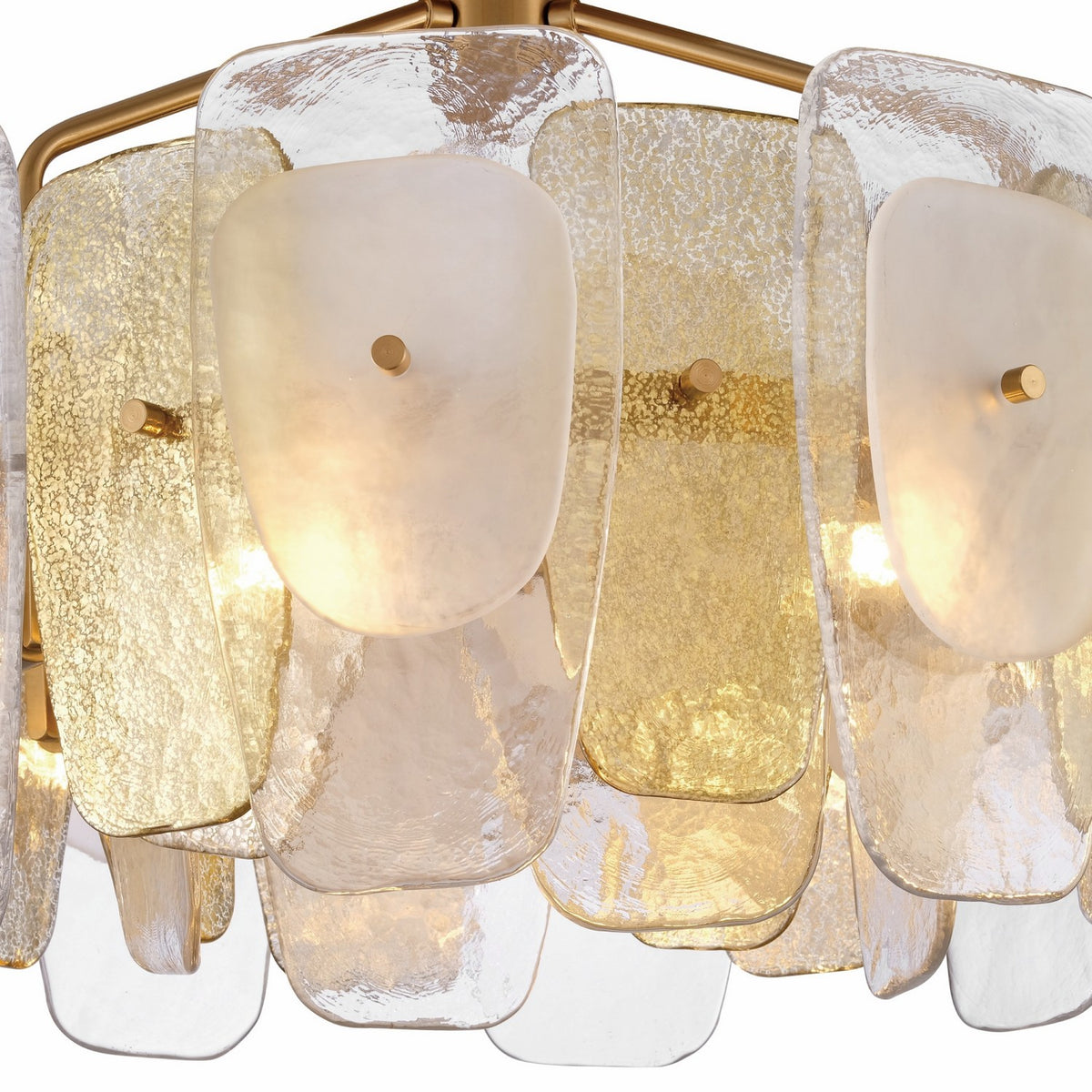 Arabela Lighting - 85200-6 - Six Light Semi Flush Mount - Strata - Lacquered Gold