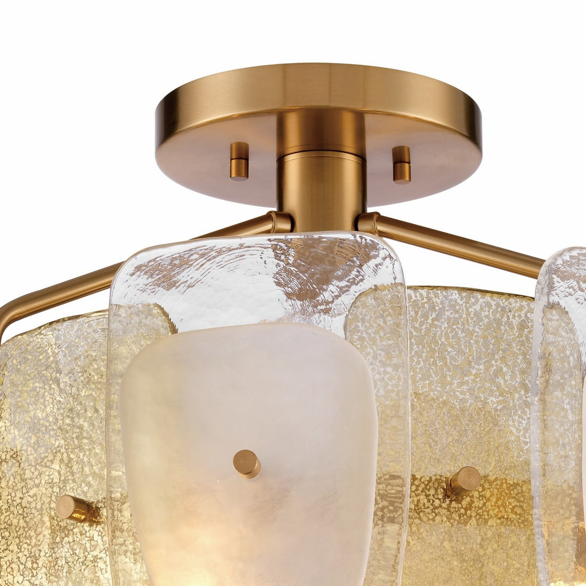 Arabela Lighting - 85200-6 - Six Light Semi Flush Mount - Strata - Lacquered Gold