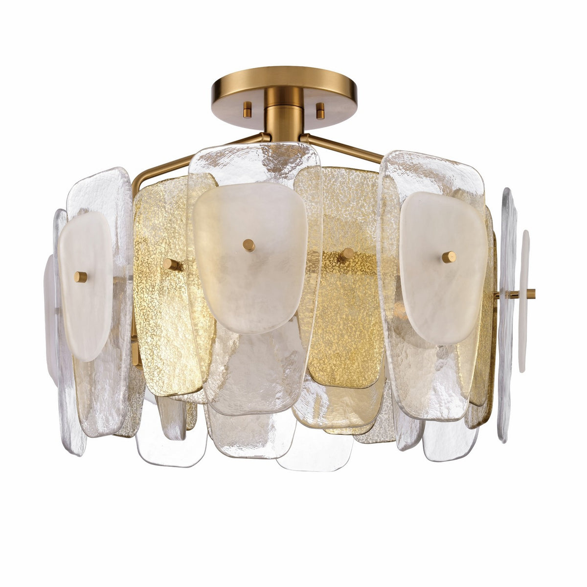 Arabela Lighting - 85200-6 - Six Light Semi Flush Mount - Strata - Lacquered Gold