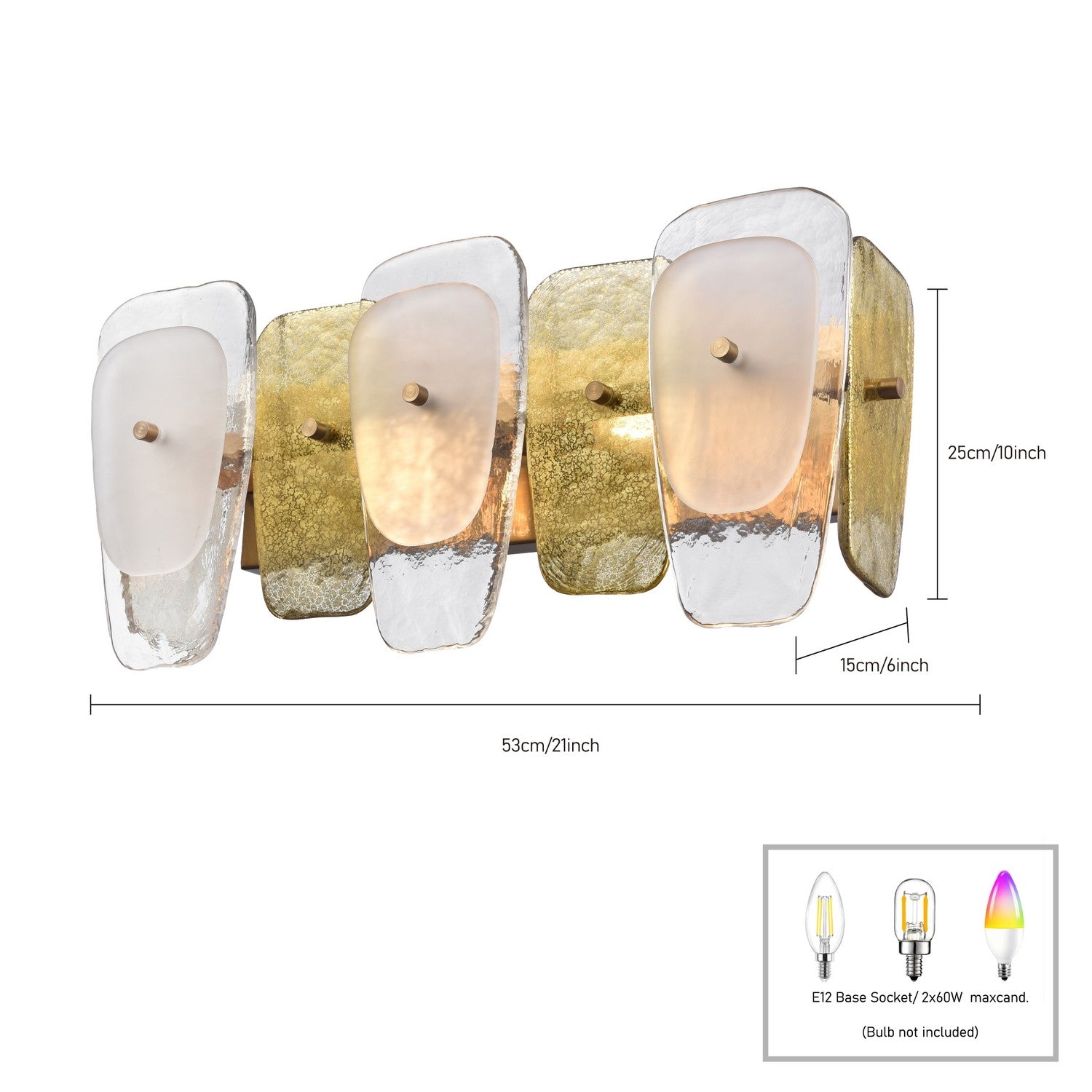 Arabela Lighting - 85205-2 - Applique murale deux lumières - Strata - Laqué or
