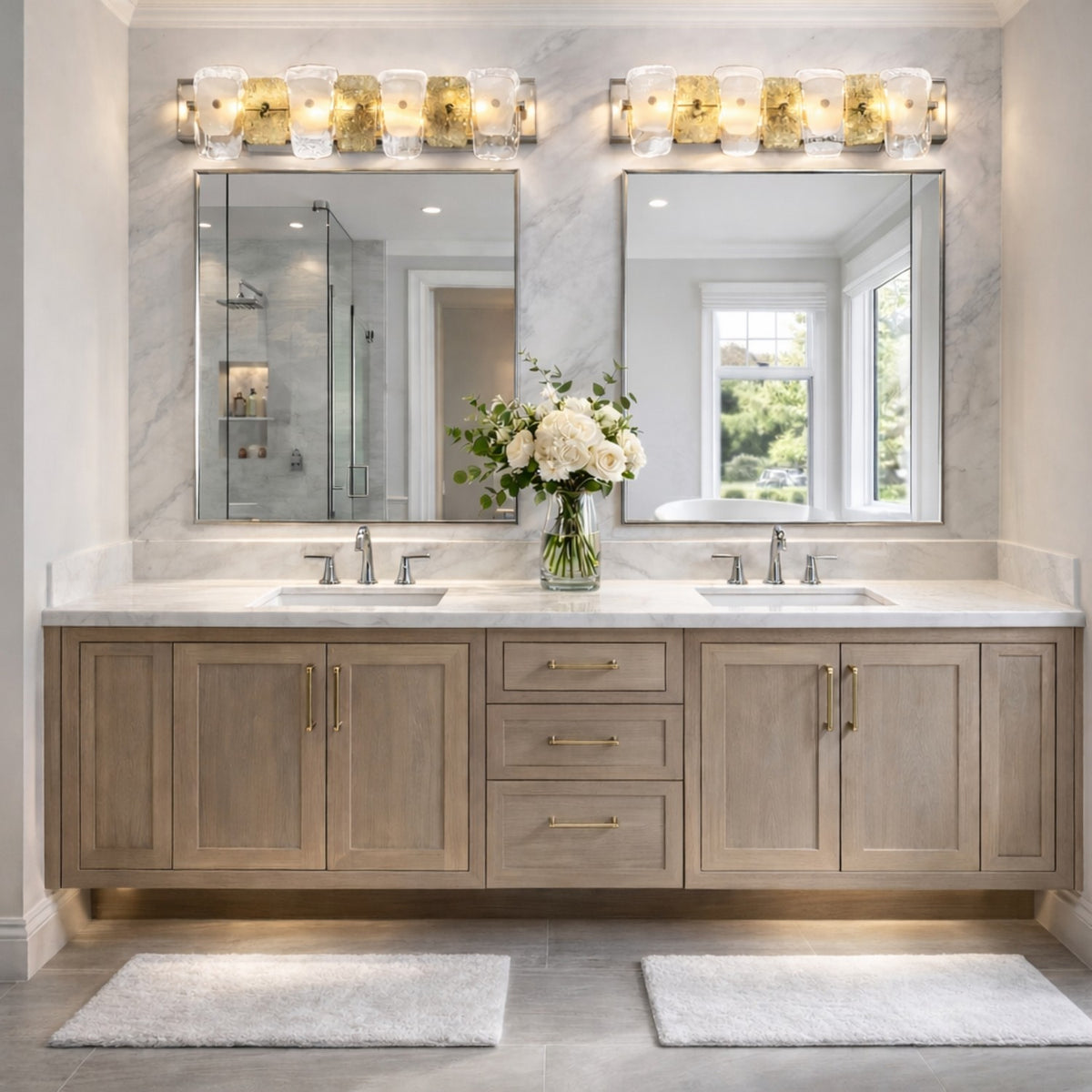 Arabela Lighting - 85206-4 - Four Light Vanity - Strata - Lacquered Gold